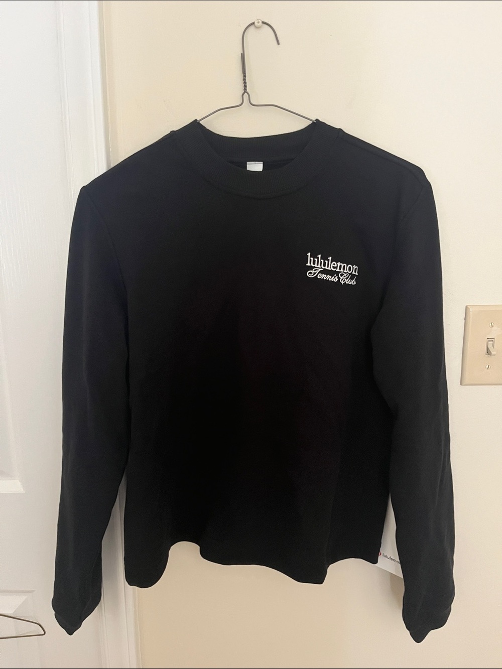 Lululemon Athletica Black Cotton French Terry Crewneck Tennis Club